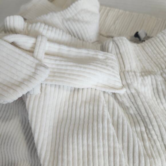 J.O.A. Just One Answer Women's Corduroy Front Tie Pants Off White Medium Wide - Picture 8 of 15